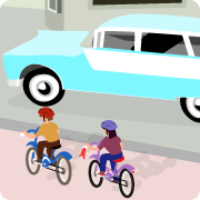 Two Kids on Bikes
